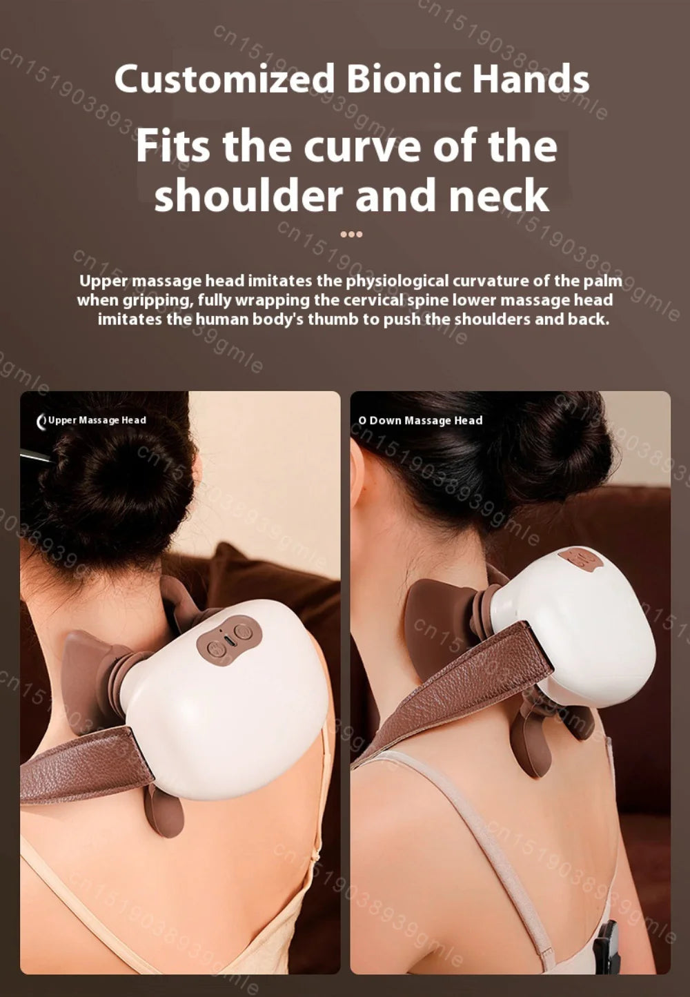 Electric muscle massager for the neck and shoulders, cordless, shoulder and back kneading, shawl, neck massage, relaxation, pain relief