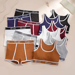 Ensemble de sous-vêtements d'entraînement pour femmes, soutien-gorge de Yoga sans couture, débardeur à bretelles, slip taille moyenne, vêtements de sport confortables