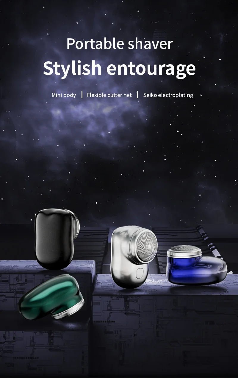 Mini electric shaver for men, wet and dry electric shaver, portable, pocket-sized, portable smart battery-powered tools for outdoor use