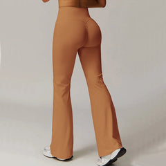 Taille haute pantalon à jambes larges Leggings femmes collants Fitness cloche-bas Yoga élastique Leggings Push Up gymnastique entraînement pantalon évasé