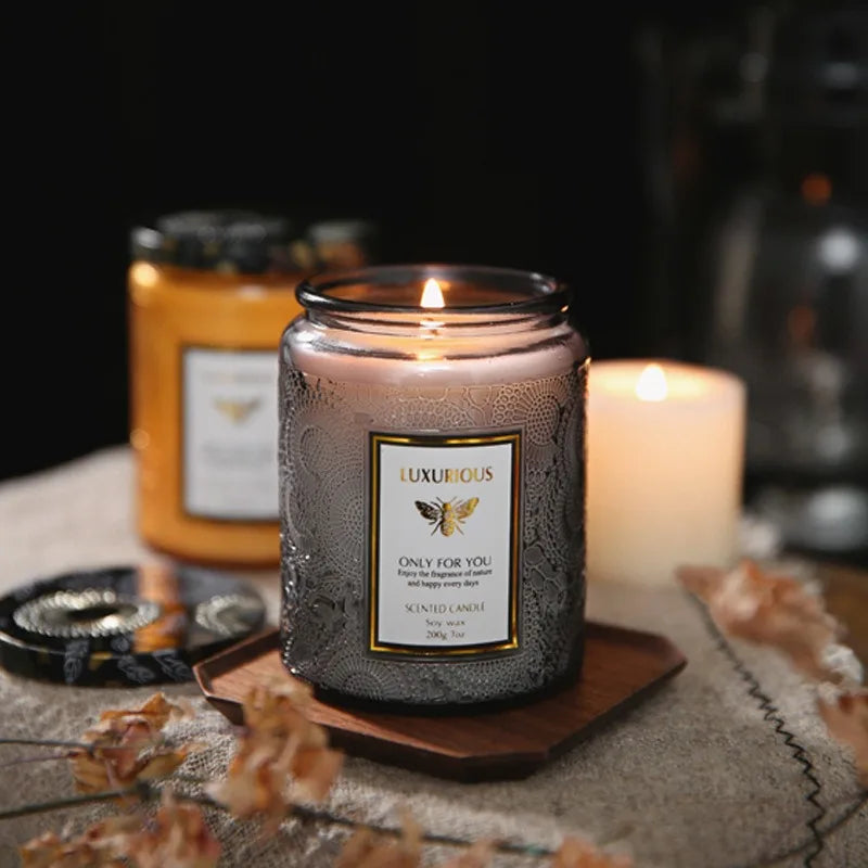 Bougie parfumée en pot de 7 OZ, bougie de soja naturelle, bougies aromatiques de sérénité, bougies parfumées décoratives pour la maison, cadeau pour amis