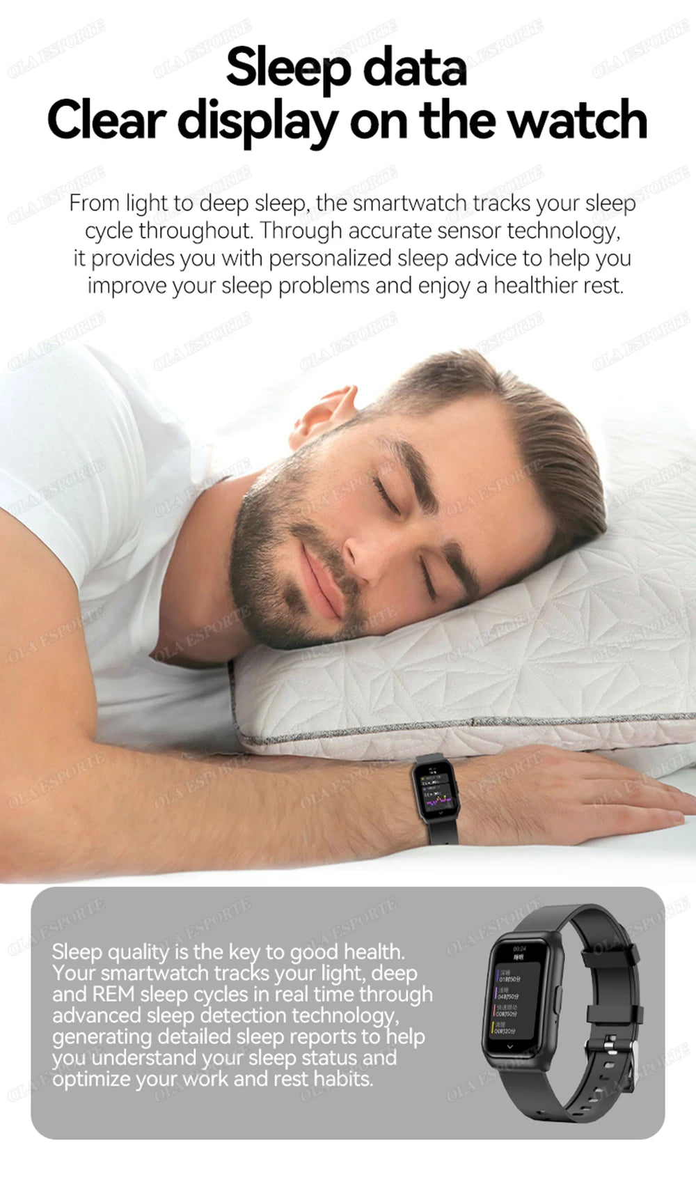 Nouveau écran incurvé montre intelligente 2025 pour montre de santé fréquence cardiaque sang oxygène/pression moniteur de sommeil sport étanche Smartwatch