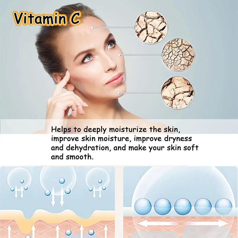 Sérum à la vitamine C et crème à la vitamine C pour le visage, série hydratante quotidienne, soin pour la peau hydraté et dodu, sérum éclaircissant, même le teint