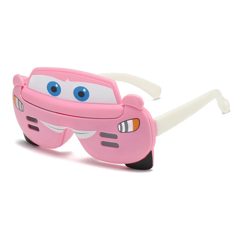 Dessin animé voiture fête polarisé enfants lunettes de soleil lunettes enfants voiture Flip couverture lunettes enfant doux protéger ombre lunettes UV400 Oculos