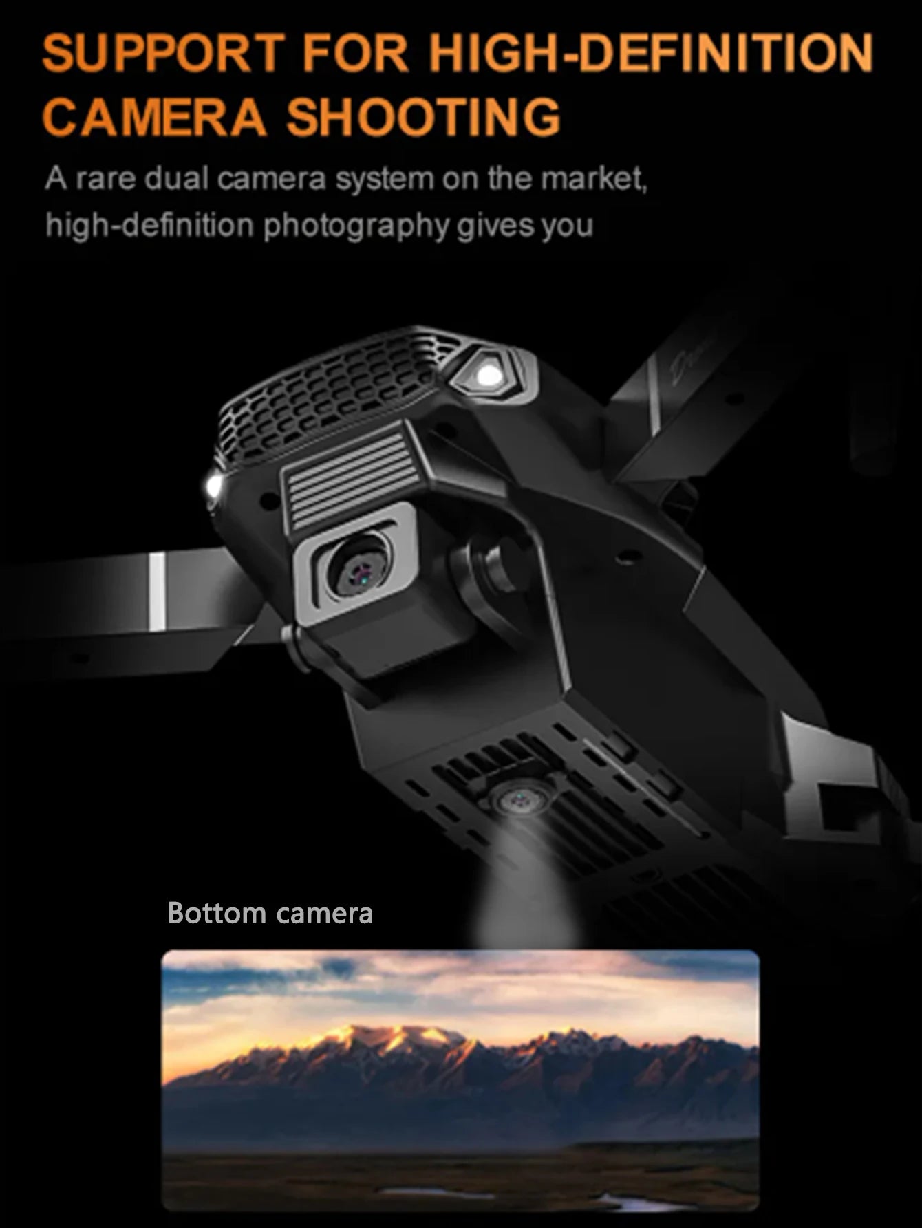 E88 4K Professional Drone, Wide-Angle HD Camera, WiFi FPV, Altitude Hold, Foldable RC Quadrotor Helicopter, Children's Toys (Camera Not Included)