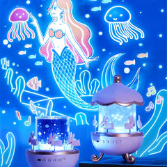Projecteur de veilleuse pour enfants, chambre d'enfant, Rotation spatiale, lampe de nuit Led rechargeable par USB, 12 films, cadeau d'anniversaire et de noël