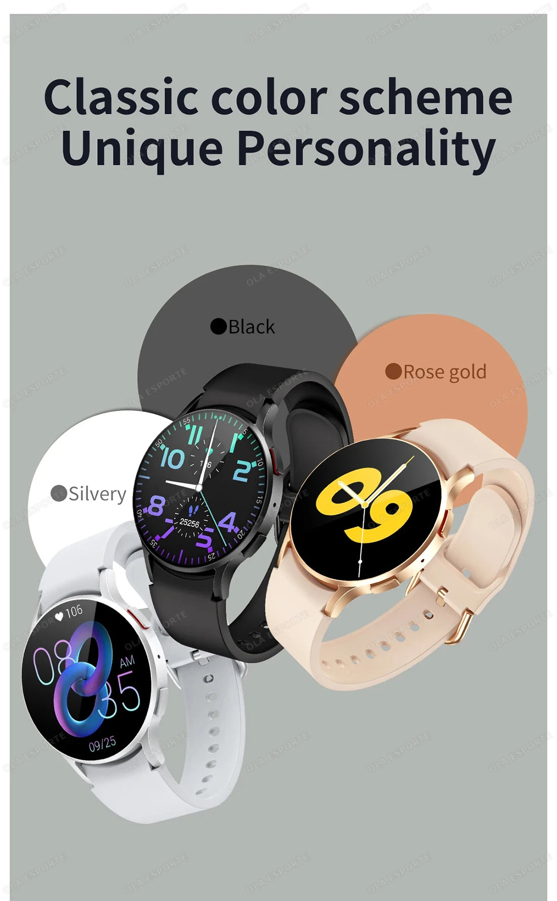 Smartwatch femmes montre 6 surveillance de la santé montre étanche Assistant vocal Bluetooth appel montre intelligente 2025 nouveau