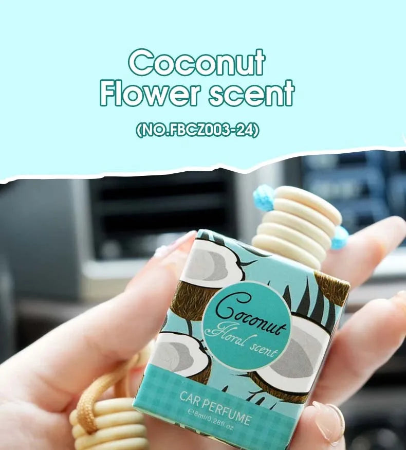 8ml Fresh Natural Car Scent Fruity Car Air Fresheners Sustainable Brand Coconut Peach Scent Jadec Car Pendant Deodorant
