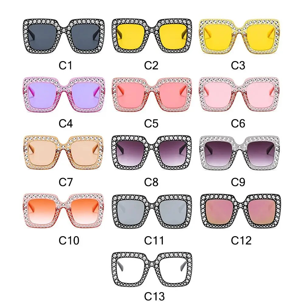 Lunettes de soleil carrées à paillettes pour enfants, à la mode, pour garçons et filles, élégantes en diamant, pour bébés, lunettes de fête, UV400