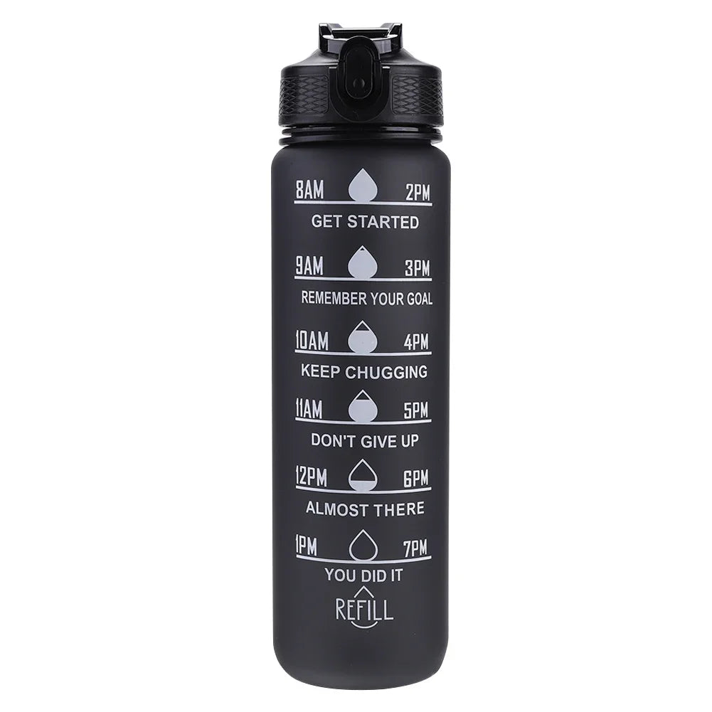 Bouteille d'eau de sport de motivation étanche, carafe à boire HI, carafe de fitness en plein air, carafe de voyage, standardisation de cuisine, 1 litre