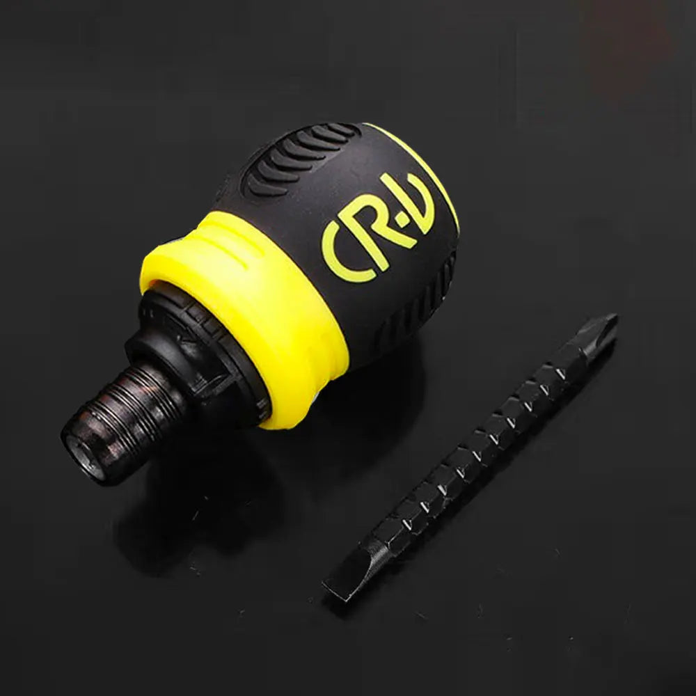 Jeu de tournevis à cliquet, poignée courte, tête de forage à rainure transversale, tournevis télescopique détachable en acier, outils manuels de réparation