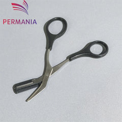 Eyebrow trimmer scissors with comb, for women and men, stainless steel safety scissors, facial shaver, makeup, beauty