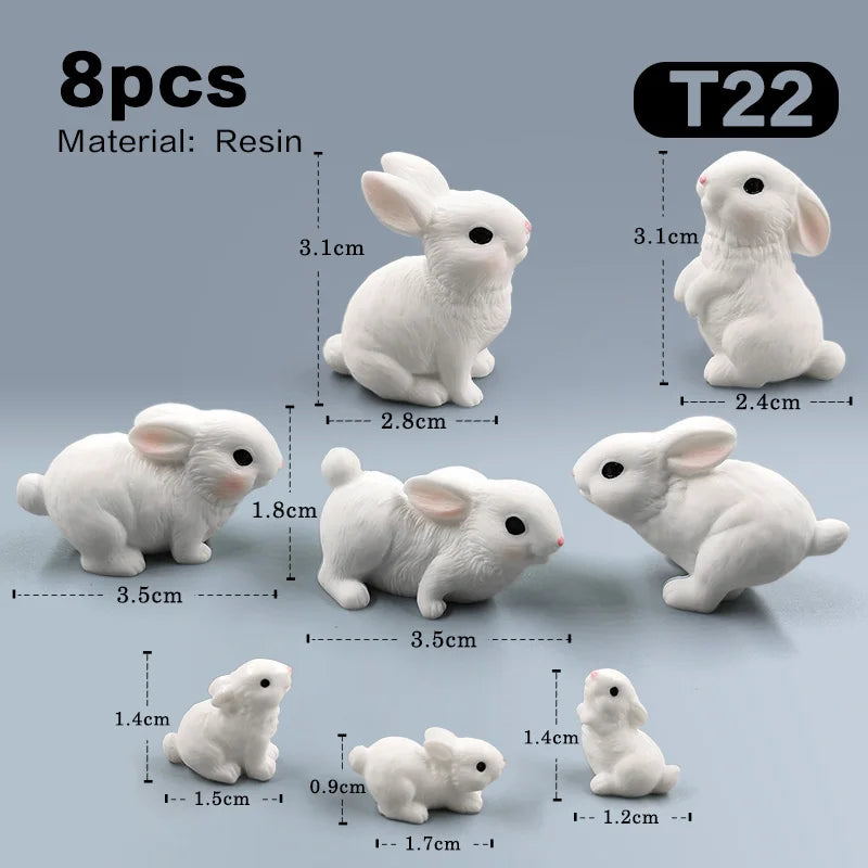 Figurine de lapin de pâques de noël, bricolage, paysage, maison, Kawaii, décor de chambre Miniature, accessoires de décoration de jardin féerique, moderne, 2025