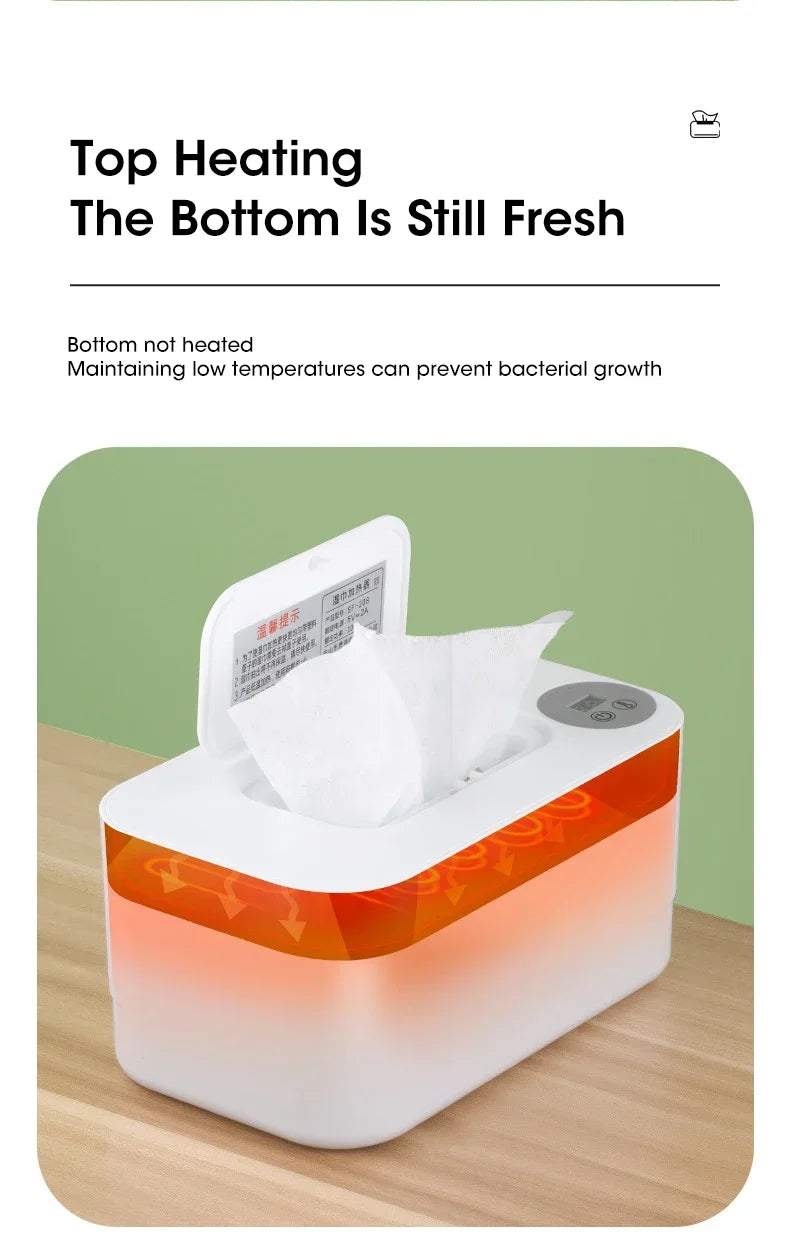 Chauffe-lingettes humides pour bébé, avec affichage LED, distributeur de serviettes humides, Portable, USB, chauffe-lingettes pour bébé, boîte chauffante pour serviettes, maison/voiture