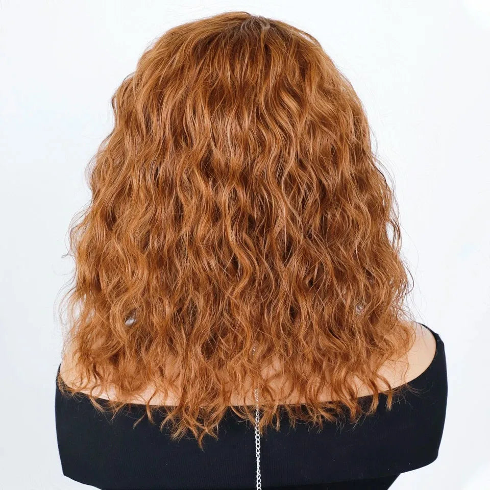 Perruques de Cheveux humains supérieures coupe lutin courte brun naturel Multi séparation 100% vrais Perruques de Cheveux humains Perruques Cheveux Humains de haute qualité