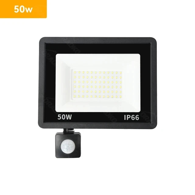 Outdoor LED floodlight, waterproof LED spotlight, 220V, 10W, 20W, 30W, 50W, 100W garden light with motion sensor, street light
