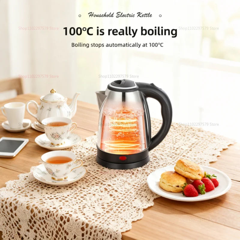 Bouilloire électrique intelligente ménage en acier inoxydable bouilloire à eau Portable 1500W eau bouillante Pot 2L bouilloire appareil ménager royaume-uni/ue
