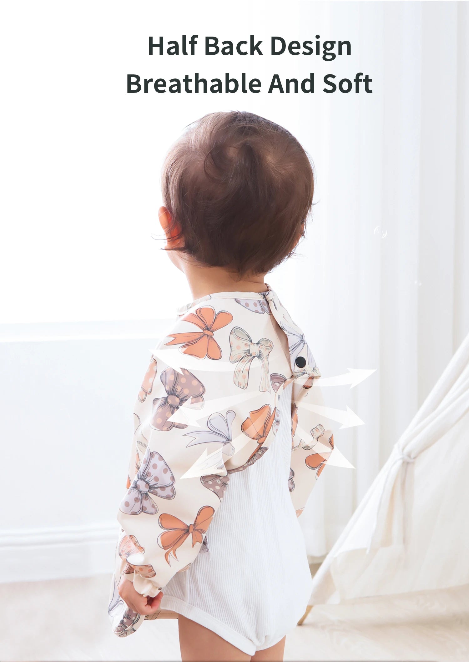 Nouveau bavoir bébé avec poche pour accessoires d'alimentation bavoirs pour enfants imperméable à manches longues bavoirs tabliers à manches longues