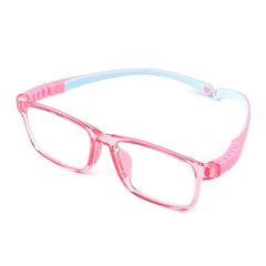 Children's blue light blocking glasses, silicone, for boys and girls, for computer use, ultra-lightweight, square, transparent