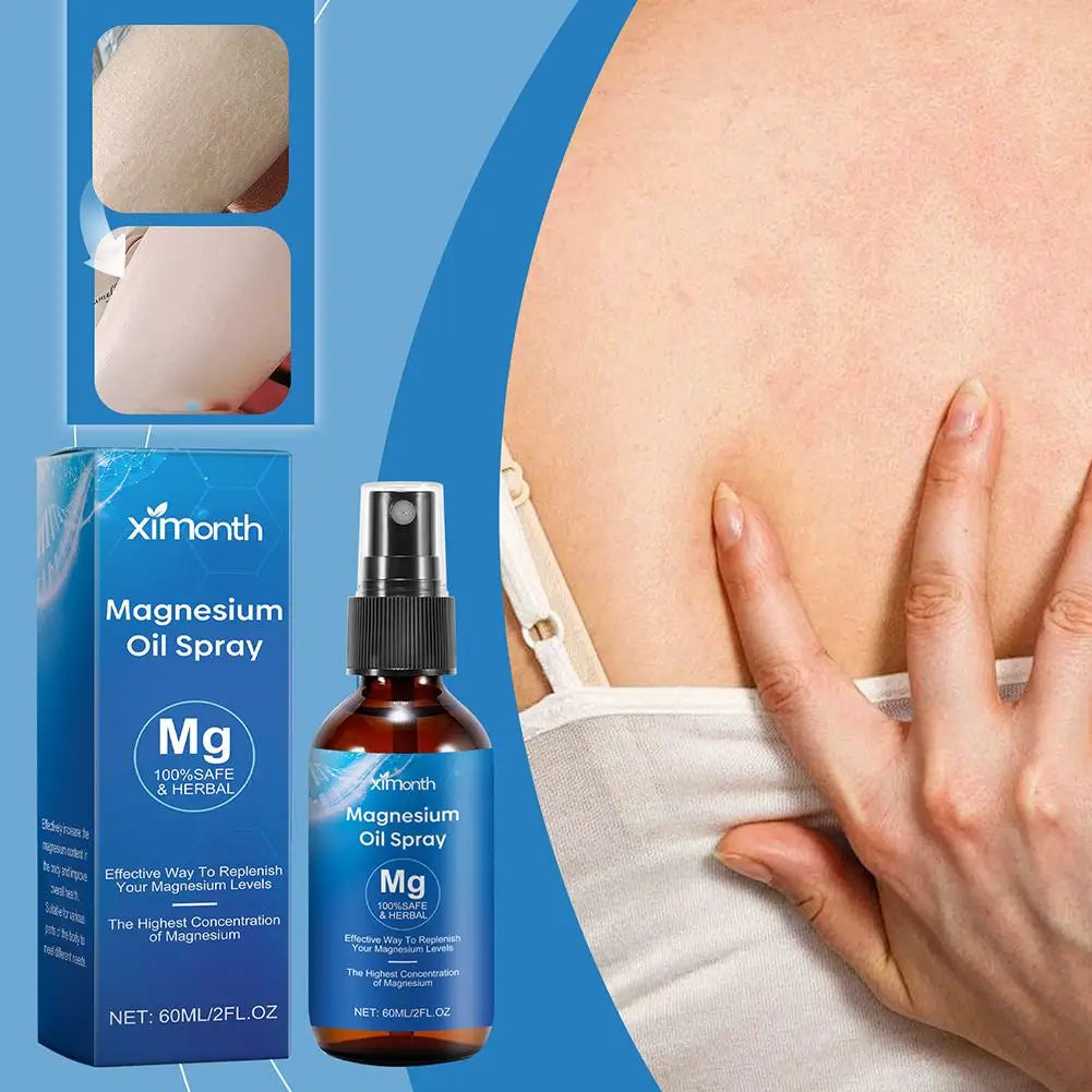 Spray d'huile essentielle de magnésium 5X, adoucit et lisse la peau pour le dominisme et un meilleur sommeil pour tous les âges