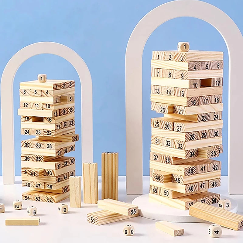 Jeu de société coule parent-enfant, puzzle en bois massif, tour à empiler haute, nuits de dessin pour enfants