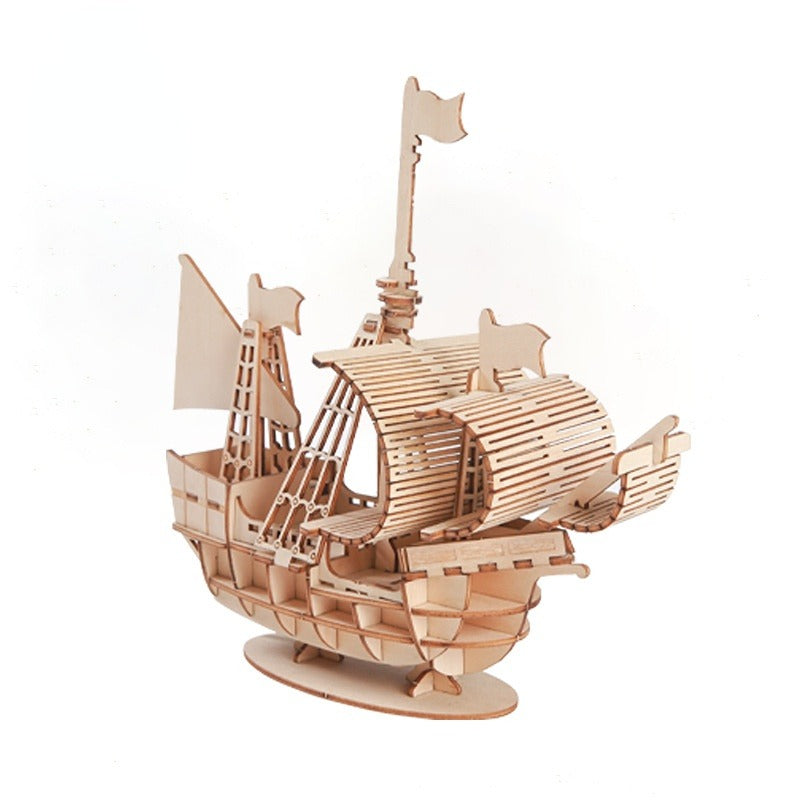 Puzzle 3D en bois pour voilier, modèle d'assemblage, bricolage, artisanat en bois, jouets cadeaux