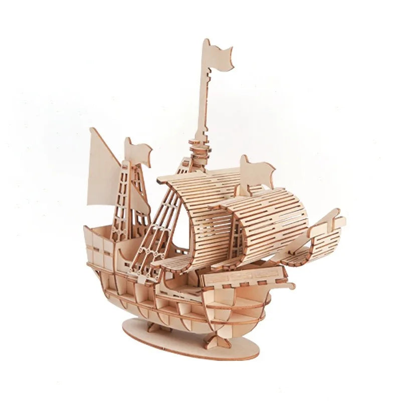 Puzzle 3D en bois pour voilier, modèle d'assemblage, bricolage, artisanat en bois, jouets cadeaux