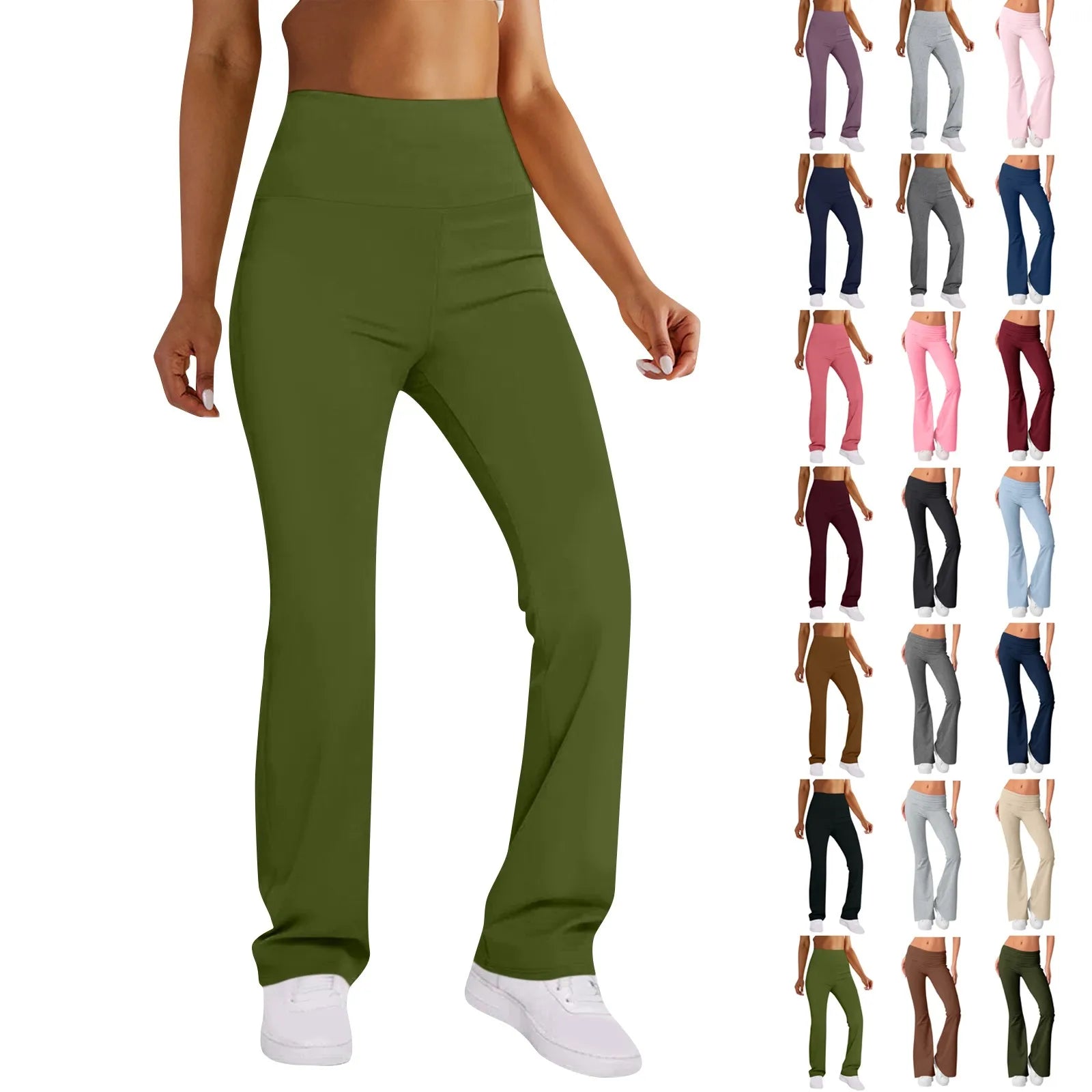 Leggings évasés pour femmes, taille haute, jambes larges, pantalons de Yoga, collants d'entraînement, de Fitness, de sport, vêtements amincissants décontractés
