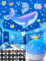 21 en 1 enfants veilleuse nébuleuse étoile projecteur Rotation 3 couleurs de lumière galaxie projecteur brancher lampe de nuit cadeaux pour femmes enfant