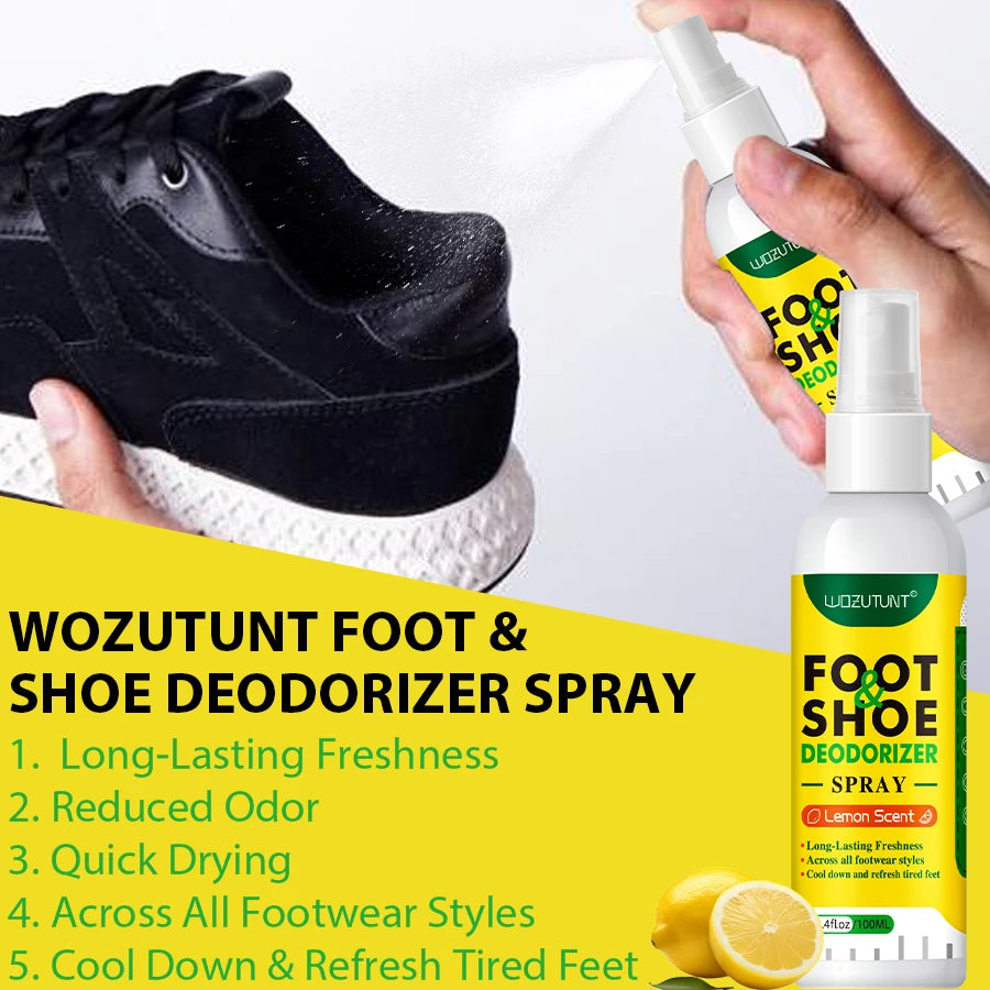 Spray désodorisant pour chaussures de pied, 100ml, parfum de citron, odeur de choc, élimination des déodorants Nemesis, antibactérien, rafraîchissant, désodorisant