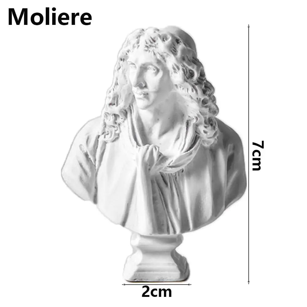 Office ornament inventory for interior decoration, plaster portraits, Myenson Greek figurine, famous sculpture, plaster bust statue