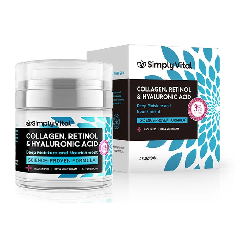 Crème hydratante déformable au rétinol pour le visage, soin de la peau au collagène, acide hyaluronique, nourrissant en profondeur, jour et nuit, 50ml