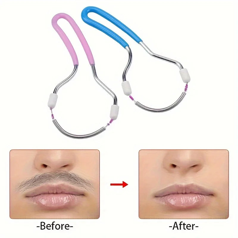 Facial hair remover for women, removes unwanted hair on the upper lip, chin, face, portable spring hair remover for smooth skin