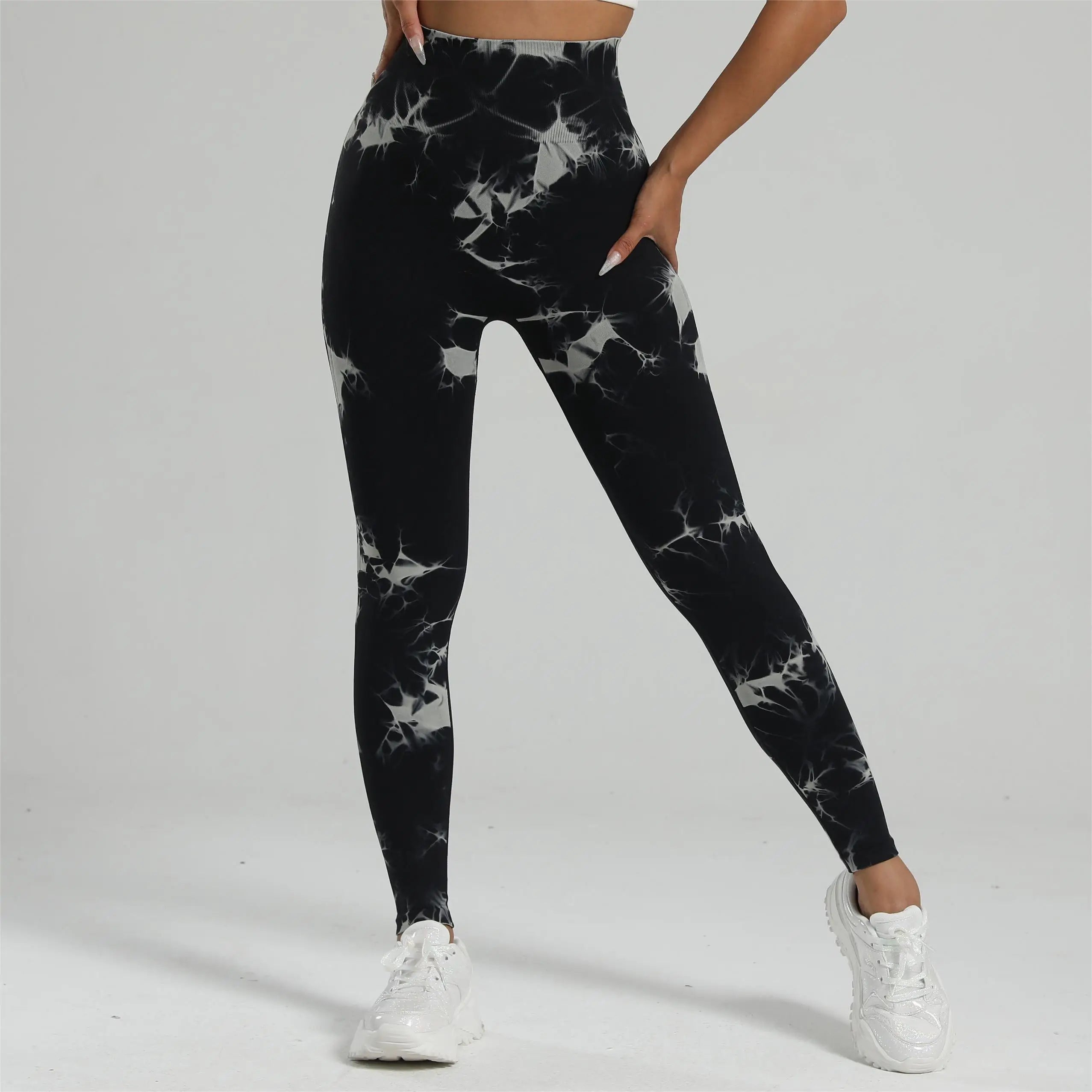 Femmes Tiedye Gym Leggings Sans Couture Mujer Push Up Pantalon Sans Couture Scrunch Sport Fitness Taille Haute Entraînement Yoga Leggins Livraison Directe
