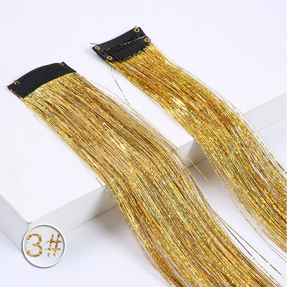 Colorful curly synthetic hair extensions for girls, long clip-in hairpiece, multicolored party strands, wig piece, for women and children