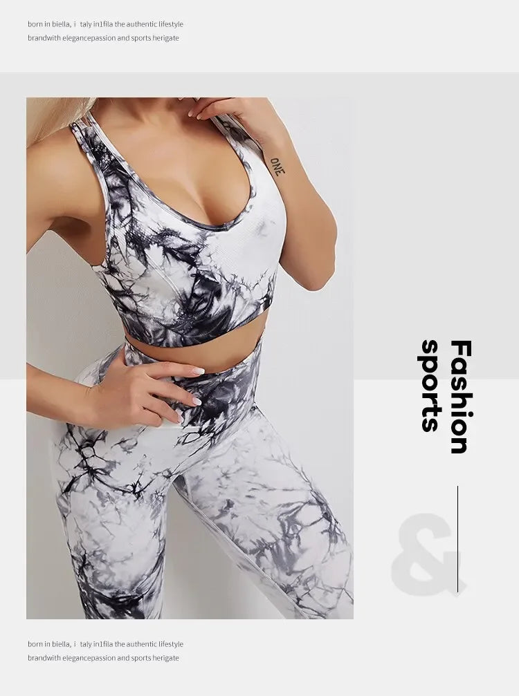 Femmes sans couture cravate colorant Yoga Leggings taille haute Fitness Sexy mode Leggings exercice course levage fesses cyclisme Leggings