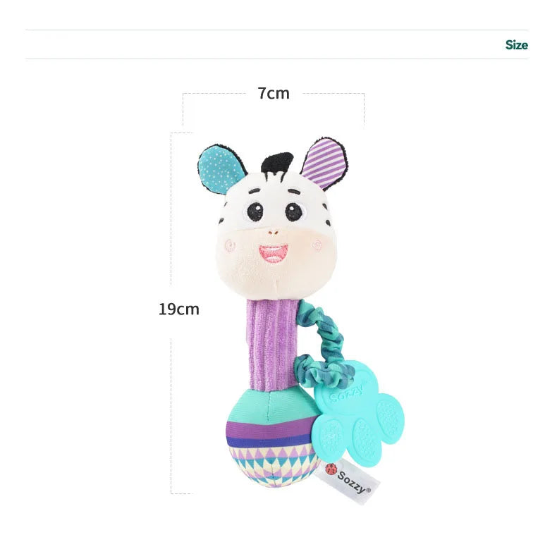 Hochets pour bébé, Animal en peluche doux, poignée à main, jouets pour bébé, Shaker froissé, grinçant, jouets apaisants sensoriels, cadeaux pour tout-petits