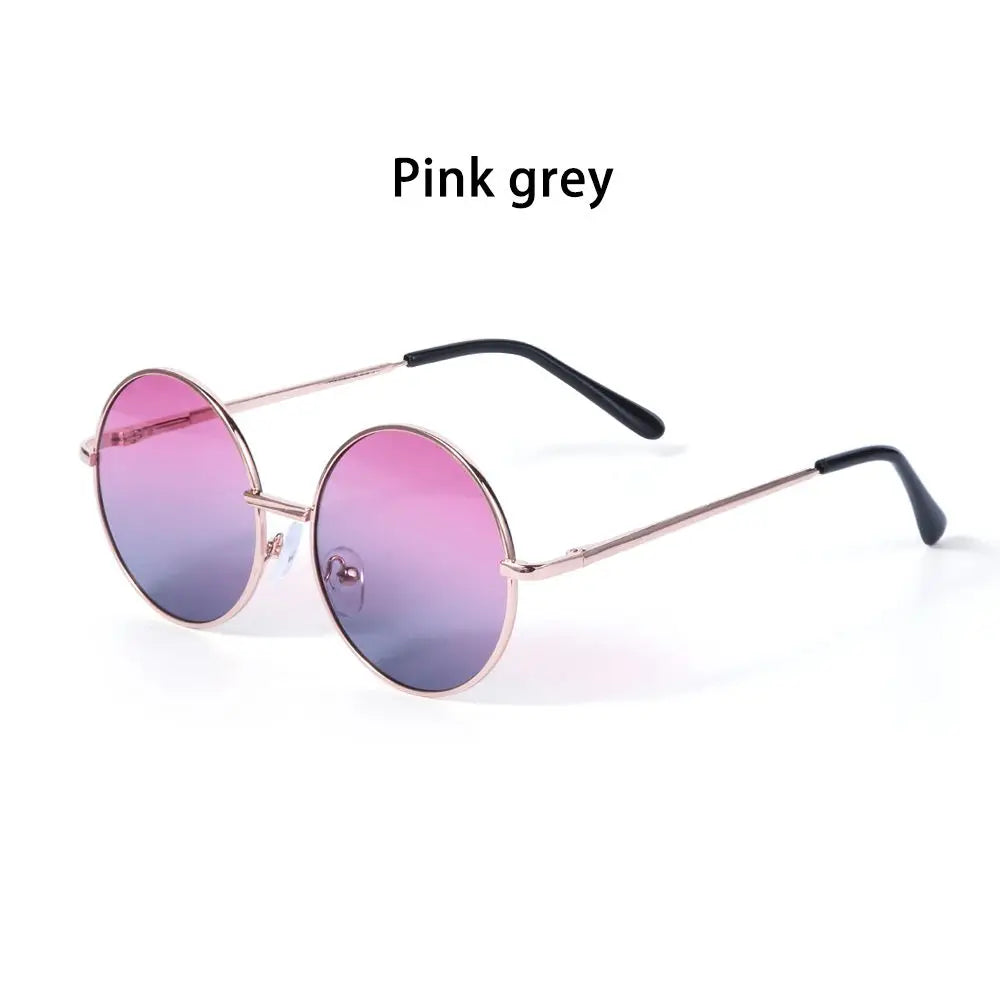 Lunettes de soleil à monture ronde rétro pour enfants, lunettes de protection UV400, verres noirs, roses, rouges, garçons, filles, enfants, mode, été, nouveau, 14mm