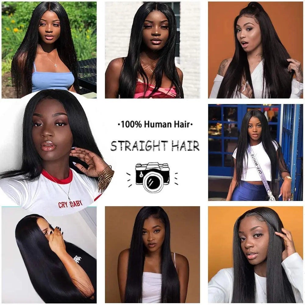 Paquets brésiliens de cheveux raides 1/3/4 pièces 100% cheveux humains non transformés paquets droits Extensions de cheveux humains pour les femmes noires