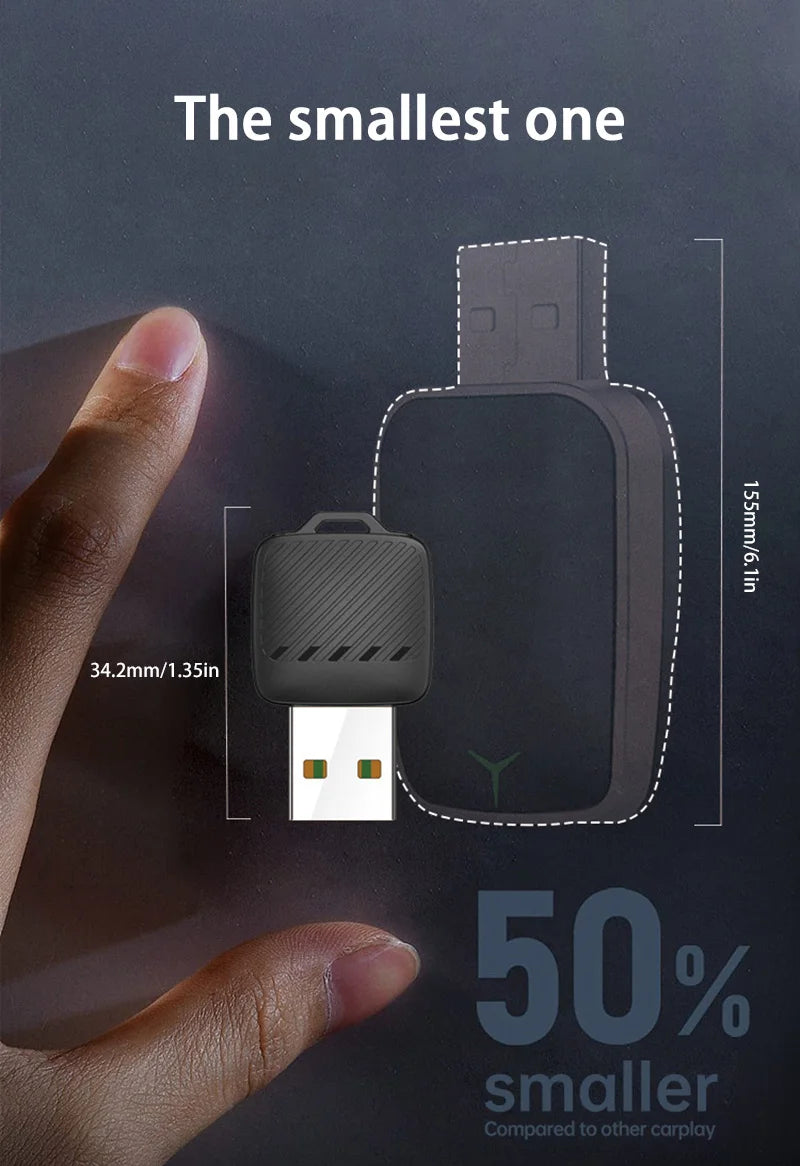 Xiaomi 2-in-1 Wireless Android Auto Adapter, Wireless CarPlay Dongle, AI Smart Car System Smart Box for Wired CarPlay