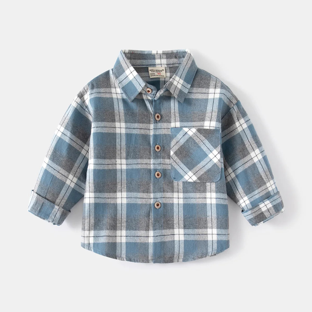 Chemises à manches longues en coton pour enfants, chemisier à carreaux, haut décontracté, vêtements pour bébé, col, garçons, 2-7 ans, nouveau, 2025