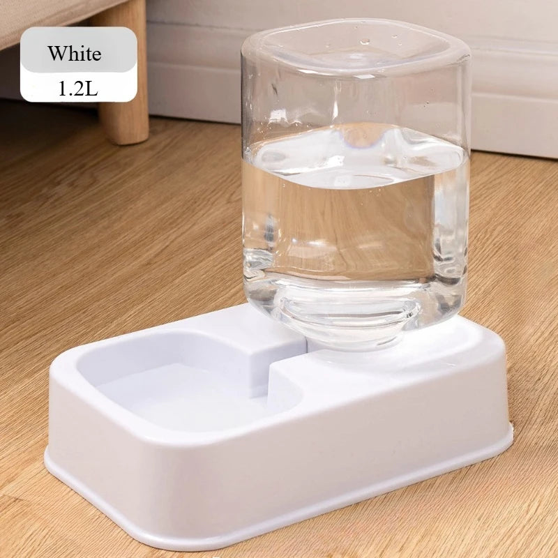 Automatic cat and dog feeder with water dispenser, pet bowl and drinker, intelligent portion control for cats and dogs, battery-free