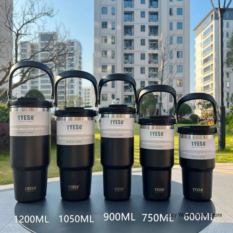 Tyeso Stainless Steel Thermos Coffee Mug, Double-Layer Insulated Travel Mug for Hot and Cold Drinks, Vacuum Flask, Car Water Bottle