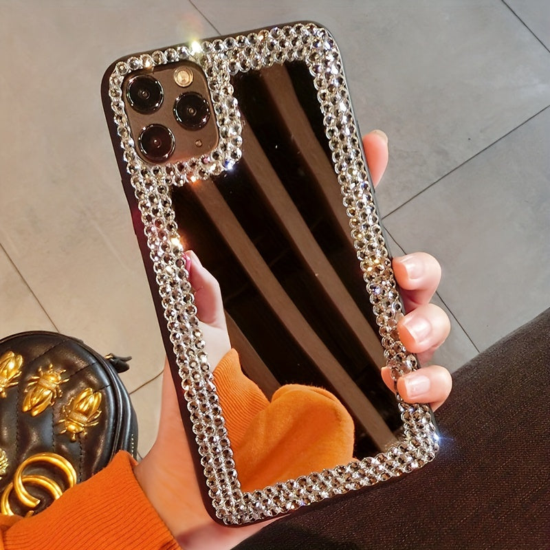 Fashionable And Luxurious Minimalist Makeup Mirror Phone Case Suitable for Iphone 17 Pro Max / 16 Plus.