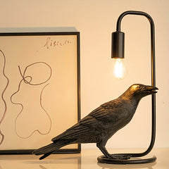 [Decorative Crow Lamp] Decorative Crow Table Lamp | Home Decor & Furnishing Desk Lamp, Ornament Display Lamp, Study Room Atmosphere Lamp, Background Light for Bar, Dining Room, Living Room, Bedside Night Light for Bedroom, De