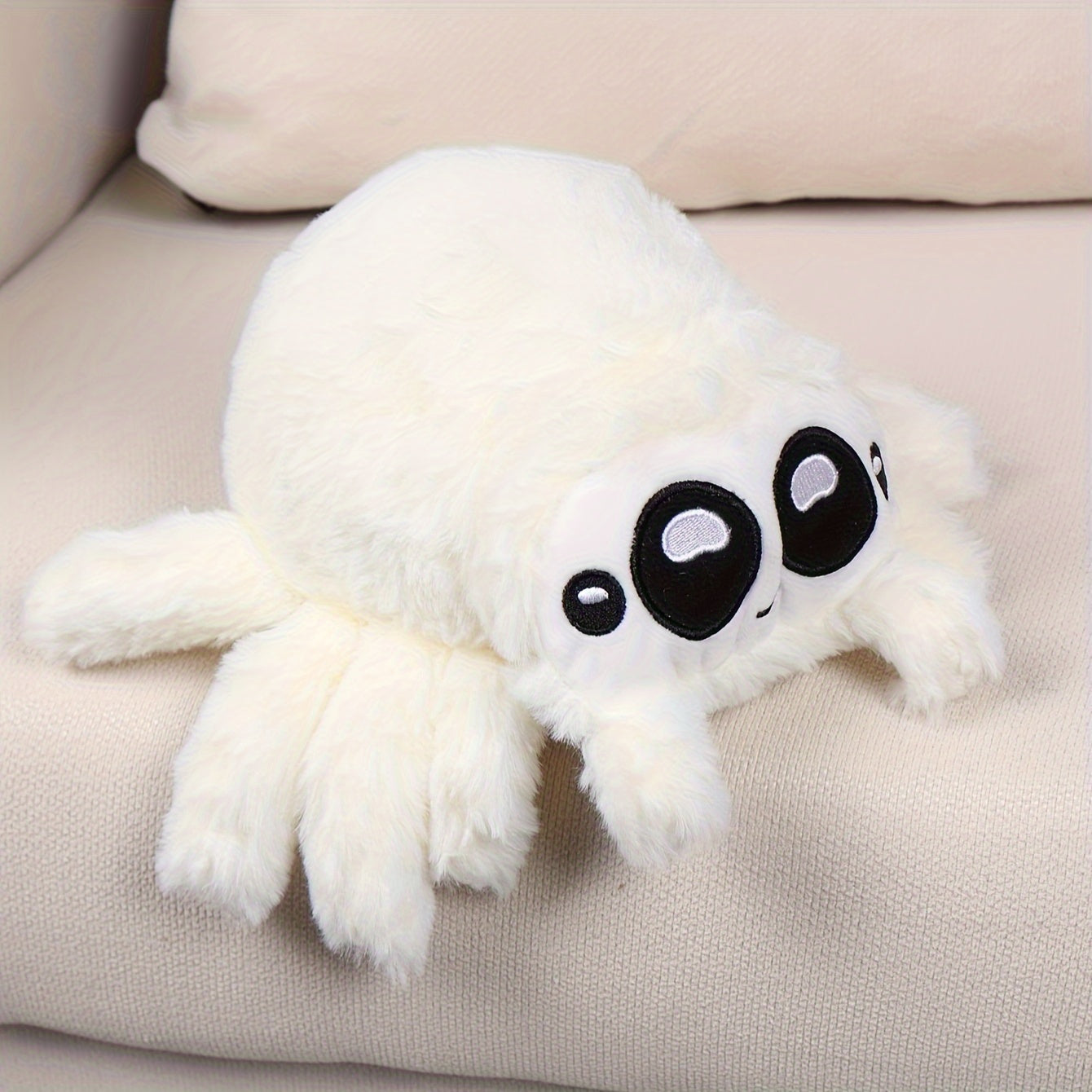 1pc Black And White Plush Spider Toy Home Decoration Holiday Ornament For Gifting To Friends, Suitable For Valentine's Day And Halloween.