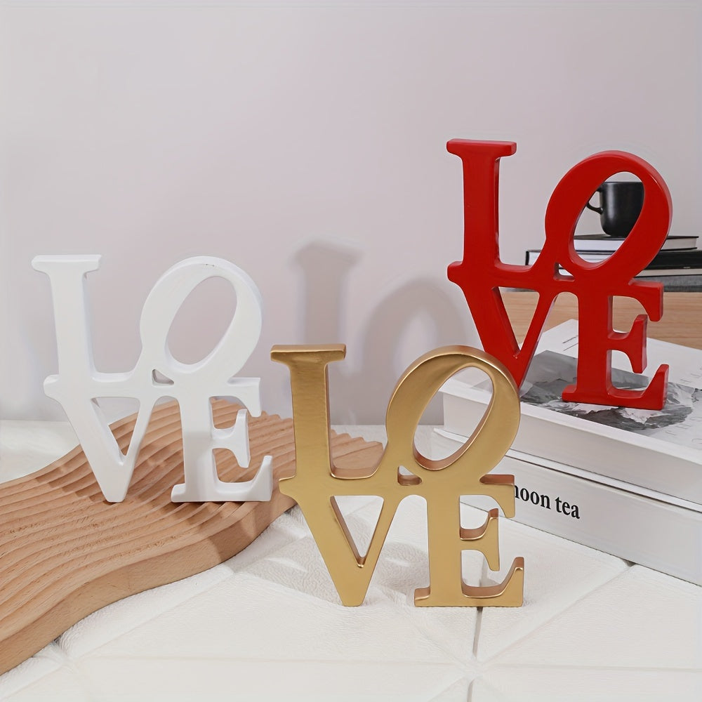 Charming Resin 'Love' Letter Decor - Classic Style, Battery-Free Holiday Ornament, Christmas Home Decor