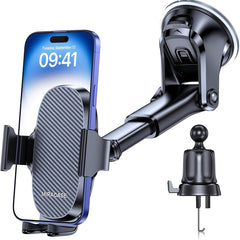 Miracase 3-in-1 Universal Car Phone Holder, ABS Material, Dashboard & Air Vent Mount, Compatible with iPhone 16/15/14/13/12/11 Pro Max/Xs/XR/X, Galaxy, Non-Waterproof, No Battery Required, Ideal Christmas Gift