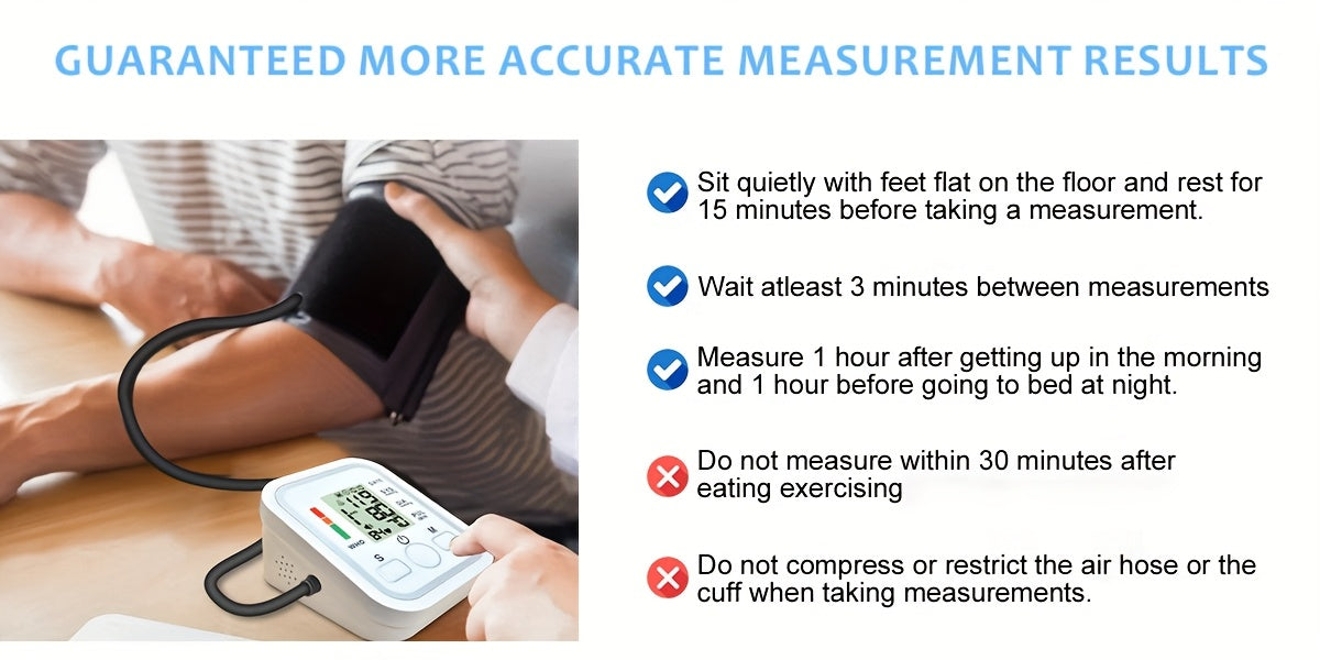 Blood Pressure Monitor Upper Arm, Blood Pressure Machine Easy To Operate, Adjustable Cuff | 60S Fast Reading | Voice Broadcast, Hypertension Alert, 2×99 Sets Memory, Home And Travel Use, Adult Health Monitor (Battery Exclude