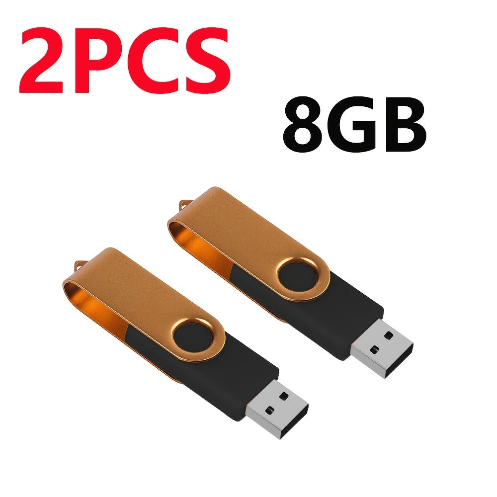 2pcs High-Speed USB 2.0 Flash Drives - Metal Pen Design, Secure Storage for PC/Laptop/Tablet/Mobile Phone, Car Audio & Game Console Compatible - Sizes: 8GB to 64MB
